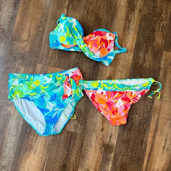 Bleu Rod Beattie 3 piece Colorful Floral Bikini - Picture 8 of 13